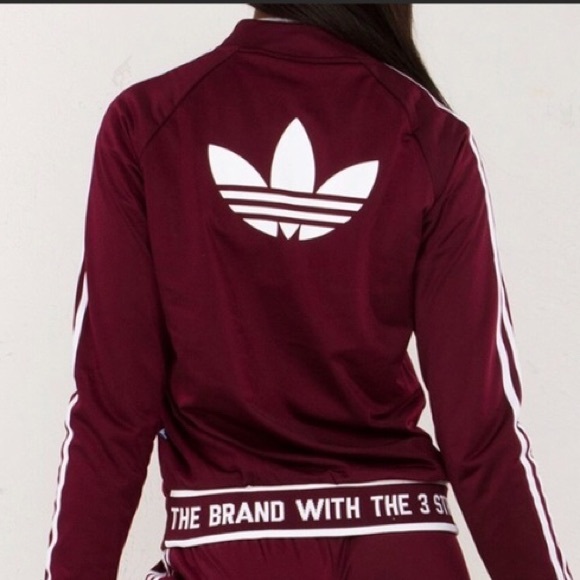 adidas sst track jacket burgundy